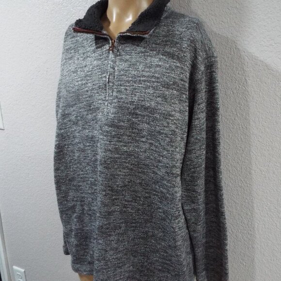 Weatherproof Vintage Men’s Quarter Zip Charcoal Gray Fleece Pullover Sweater XL - Picture 8 of 9